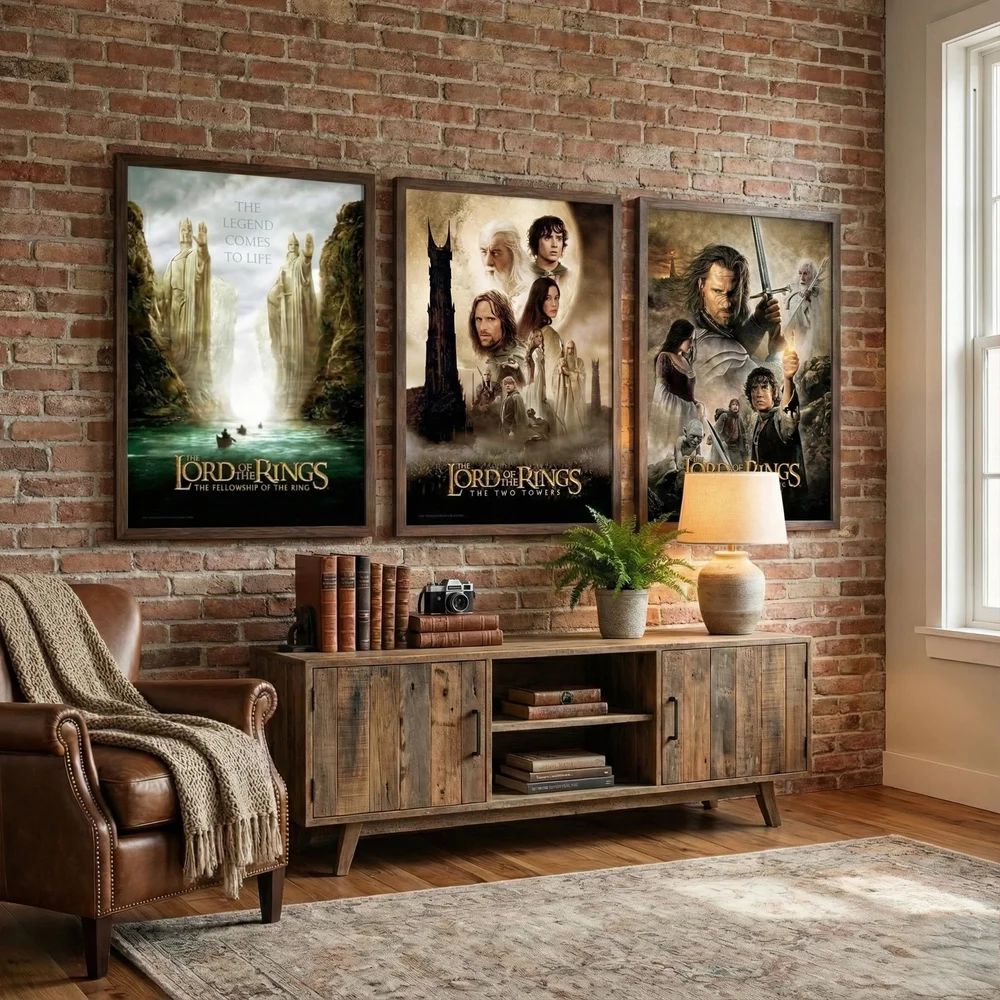 Lord of the Rings Trilogy: Premium Giclée A2 3-Pack with Black Frames Bild 1