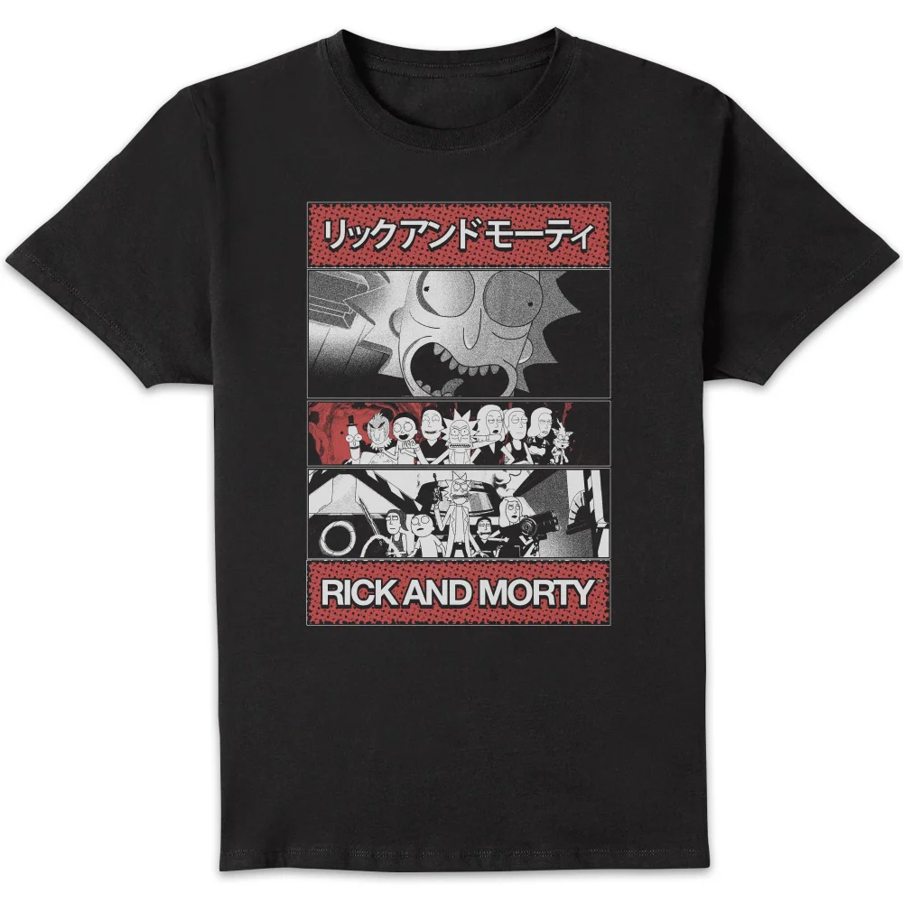 Rick and Morty Comic Strip Team Unisex T-Shirt - Black - S Bild 1