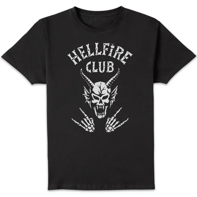 Stranger Things Hellfire Skull Unisex T-Shirt - Black