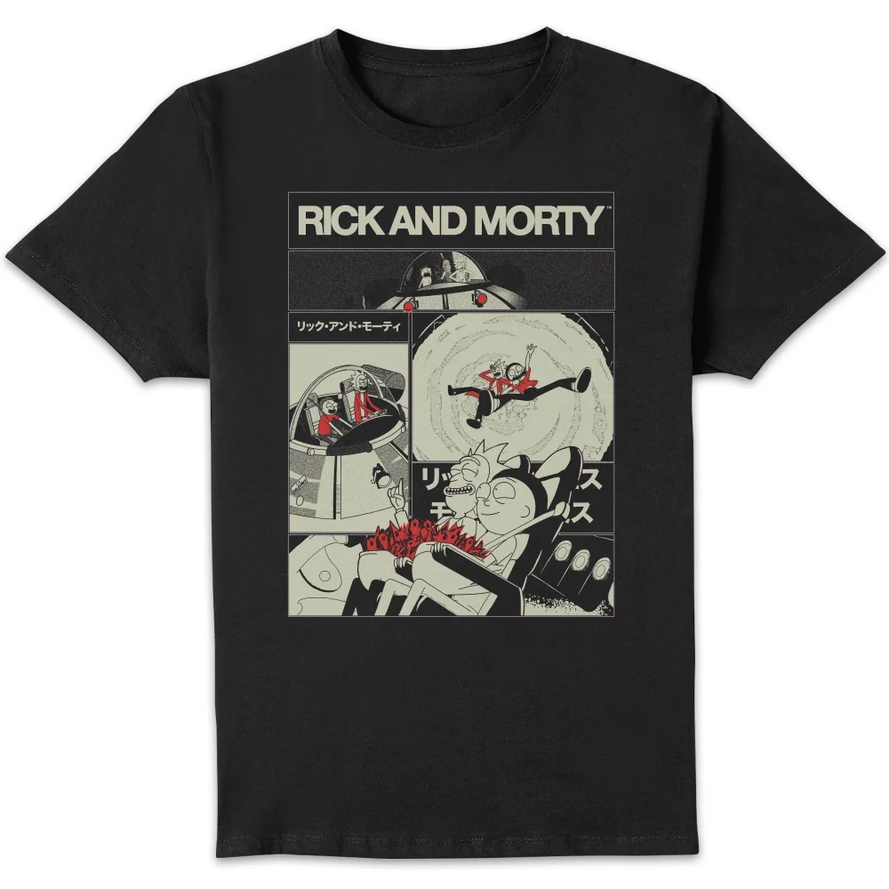 Rick and Morty Comic Strip Unisex T-Shirt - Black - S Bild 1