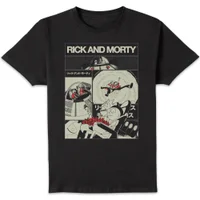 Rick and Morty Comic Strip Unisex T-Shirt - Black