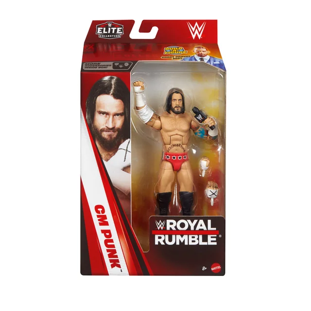 WWE Elite Collection Premium Live Event Royal Rumble CM Punk Action Figure Set (6")