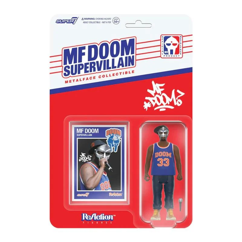 MF DOOM Supervillain Metal face Super7 ReAction Figure & Collectable Trading Card Bild 1