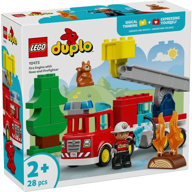 LEGO DUPLO Fire Engine with Hose and Firefighter Toy 10473