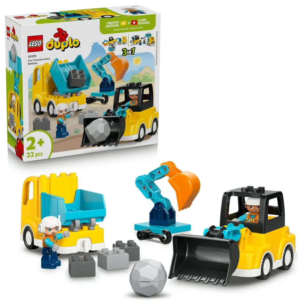 LEGO DUPLO 3 in 1 Construction Vehicles Building Toy 10475 Bild 1