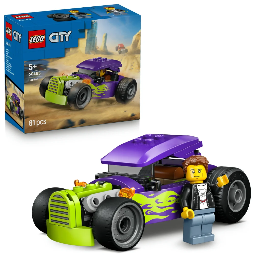 LEGO City Hot Rod Race Car Building Toy and Minifigure 60485 Bild 1