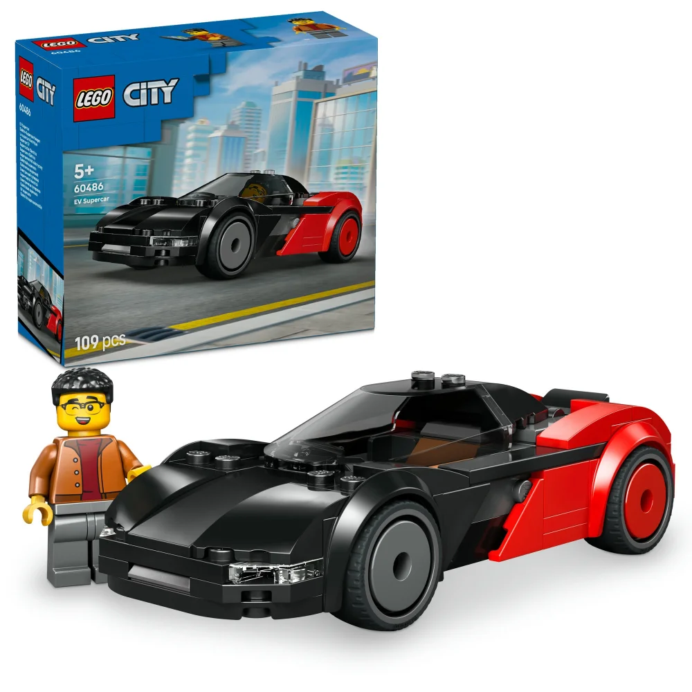 LEGO City EV Supercar Toy Building Kit and Minifigure 60486 Bild 1