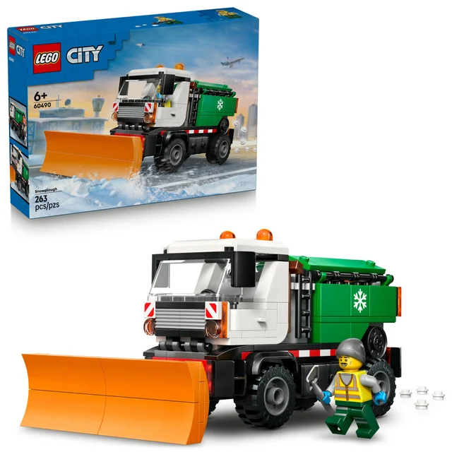 LEGO City Snowplough Truck Toy Vehicle with Minifigure 60490