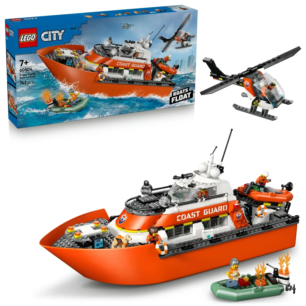 LEGO City Coast Guard Rescue Boat & Helicopter Playset 60504 Bild 1