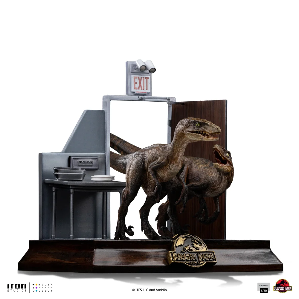Iron Studios Jurassic Park Art Scale 1/10 Raptors at the Kitchen's Door Figure Bild 1