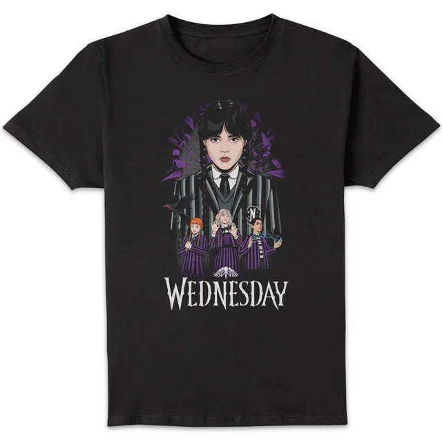 Wednesday Nevermore Group Unisex T-Shirt - Black