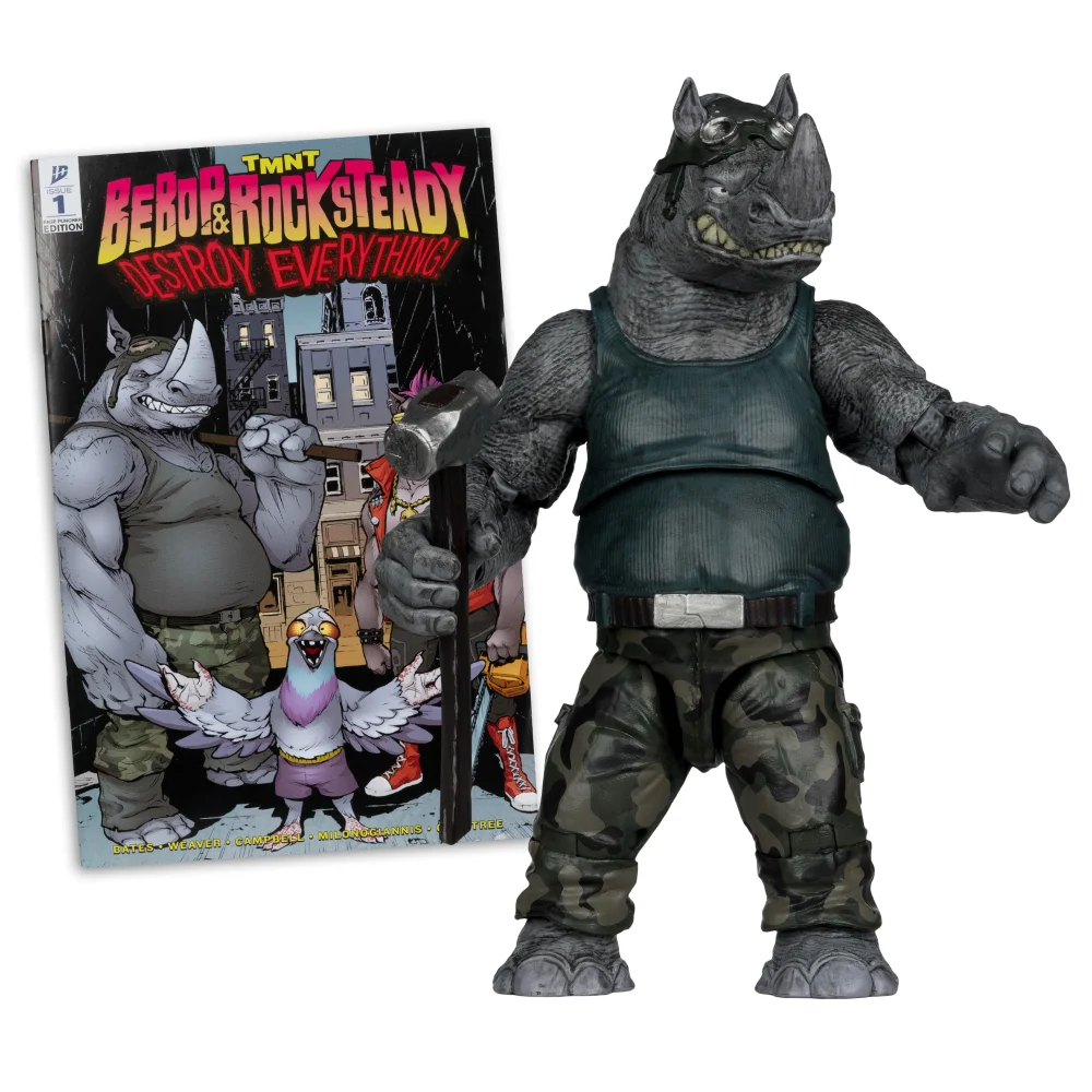 Teenage Mutant Ninja Turtles (Page Punchers) Rocksteady 5in Action Figure with Comic McFarlane Toys Bild 1