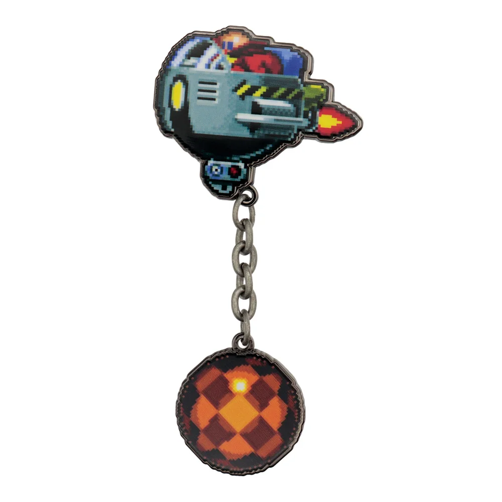 Sonic The Hedgehog – Dr. Eggman Egg Mobile Chained Pin Badge Bild 1