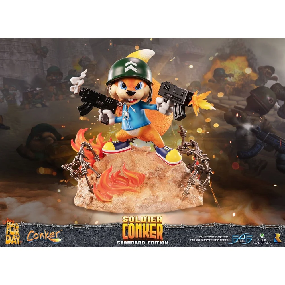 First 4 Figures Conker's Bad Fur Day Soldier Conker Resin Statue (33cm) Bild 1
