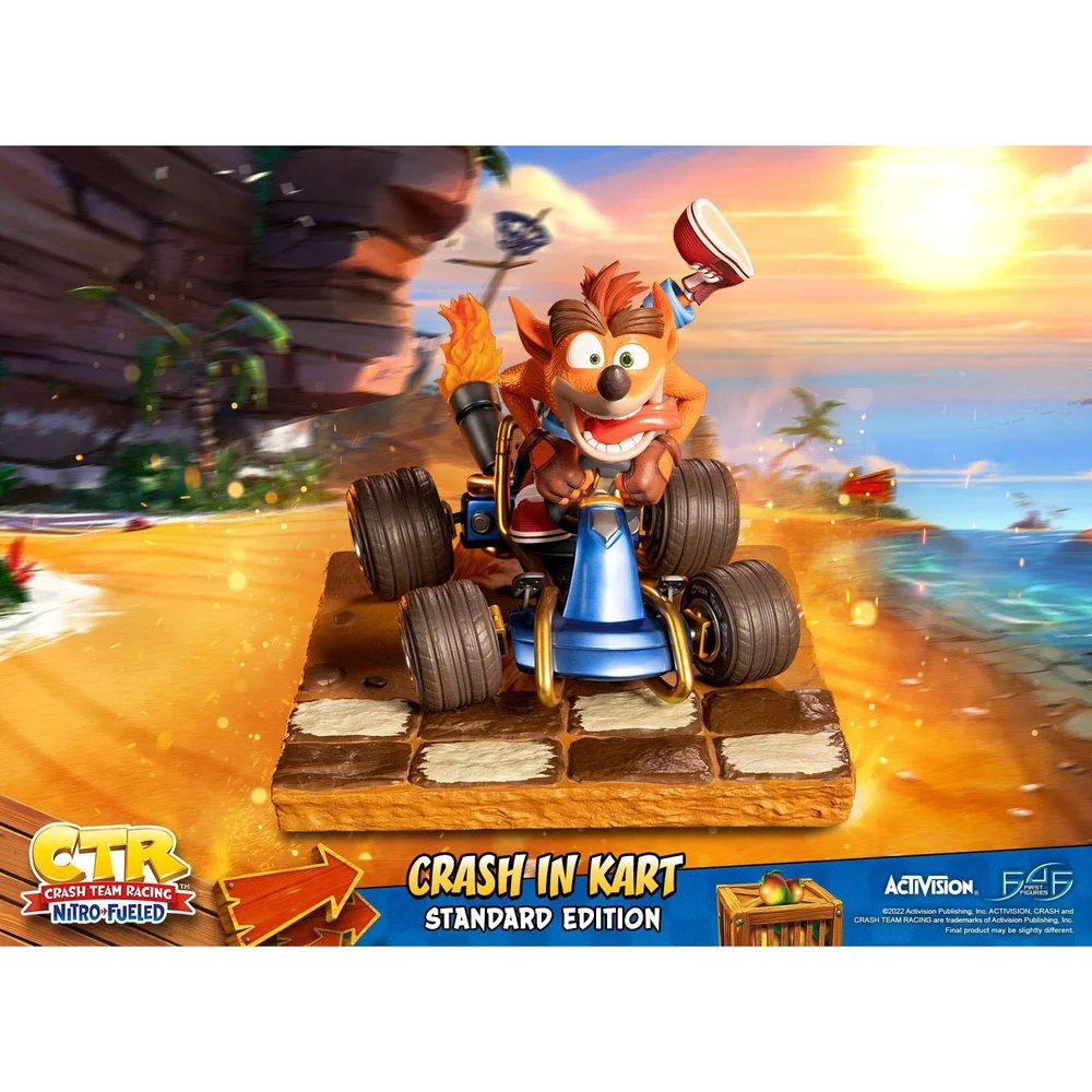 First 4 Figures Crash Team Racing Nitro-Fueled Crash In Kart Resin Statue (31cm) Bild 1