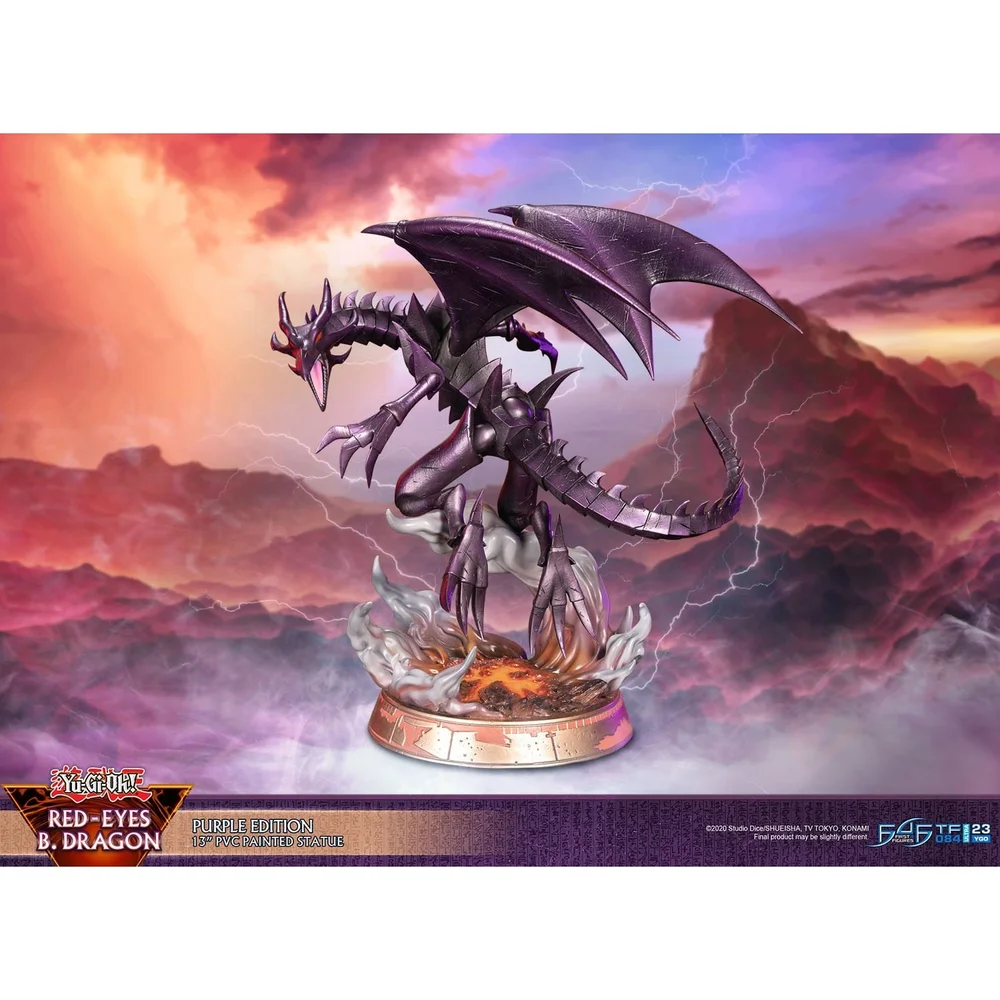 First 4 Figures Yu-Gi-Oh! Red Eyes Black Dragon Purple PVC Statue (33cm) Bild 1