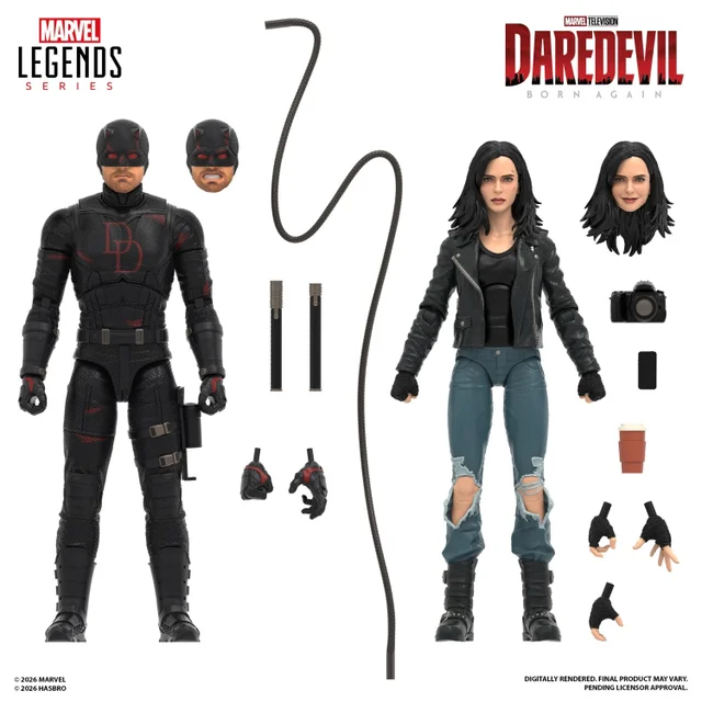 Marvel Legends Series Daredevil: Born Again Daredevil & Jessica Jones, 2 Collectible 15 cm Action Figures