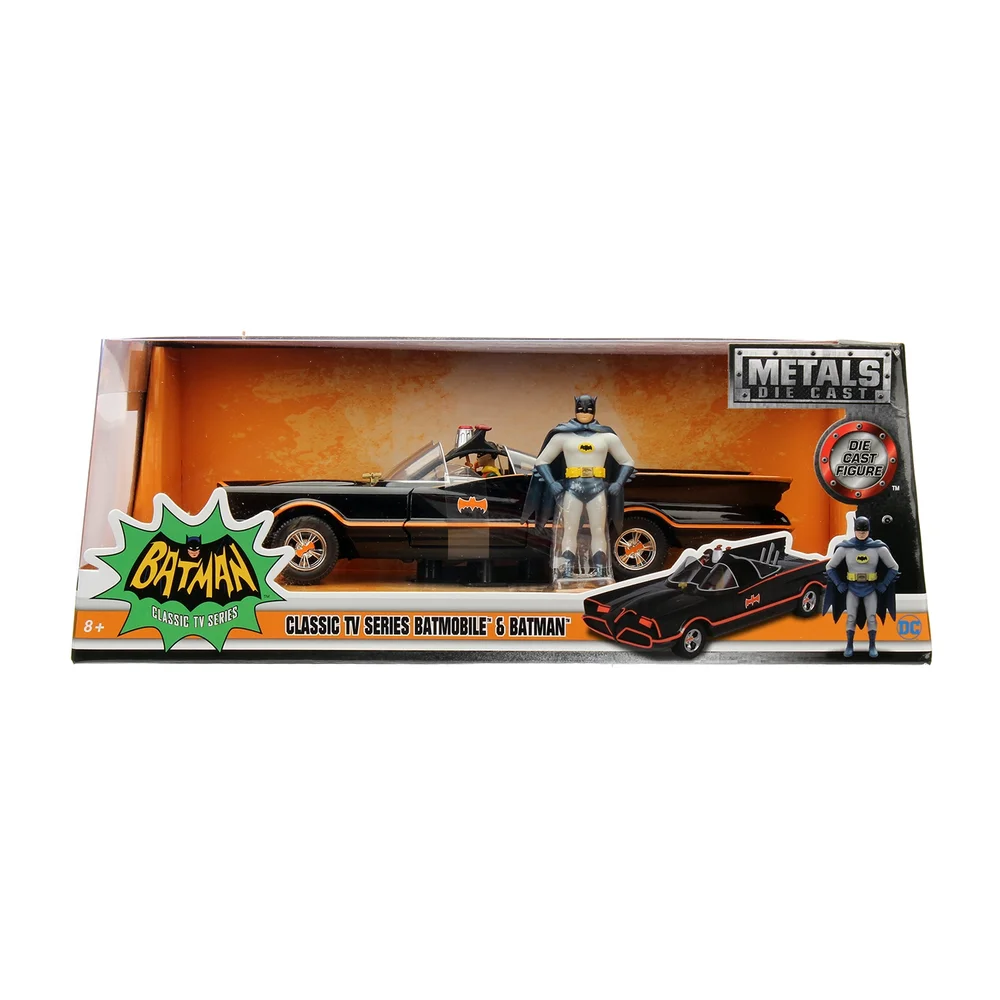 Batman 1966 Classic Batmobile W/Figure 1:24 Jada Toys Bild 1
