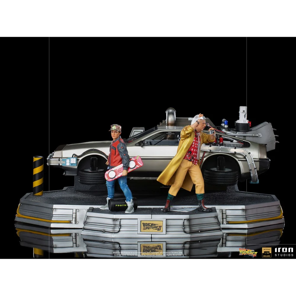 Iron Studios Back to the Future II Delorean Full Set Deluxe Art Scale 1/10 Statue Bild 1