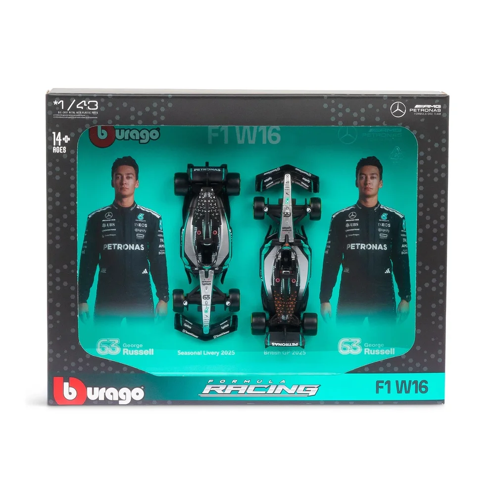 Bburago F1 Mercedes AMG W16 2025 Russell Driver Two Pack 1:43 Scale Model Bild 1