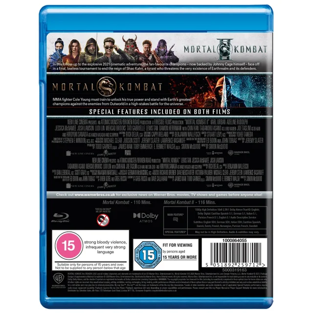 Mortal Kombat 2 Film Collection - Mortal Kombat (2021) Mortal Kombat II (2026) Blu-ray