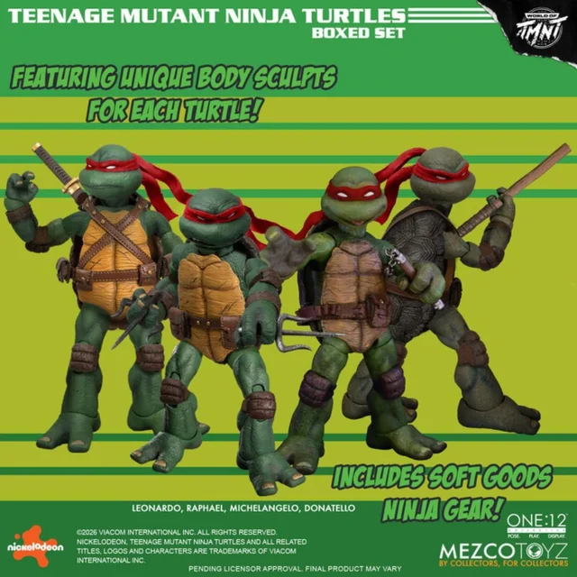 MEZCO TMNT ONE:12 COLLECTIVE DELUXE BOXED SET (VARIANT EDITION) TEENAGE MUTANT NINJA TURTLES
