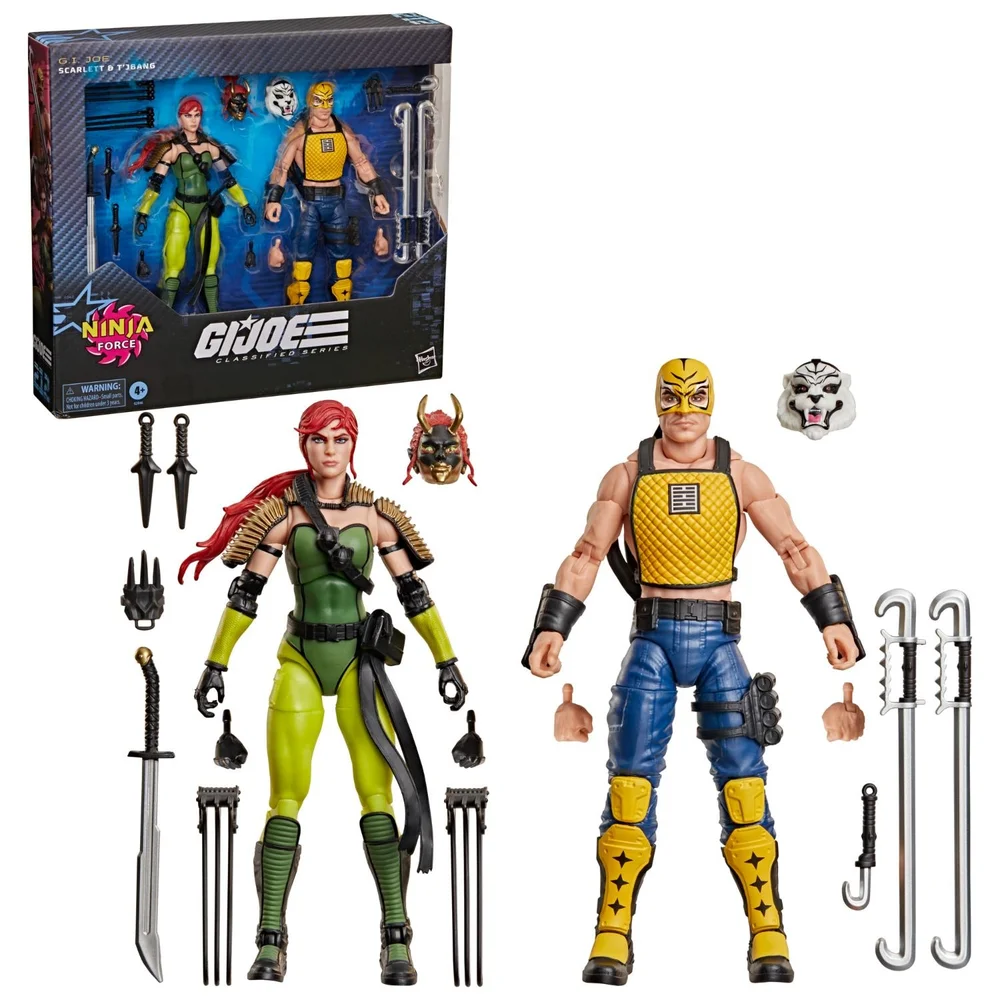 G.I. Joe Classified Series #212, Ninja Force Scarlett and T'Jbang, Collectible 15 cm Action Figure Set with 15 Accessories Bild 1