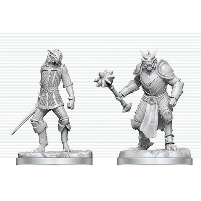Dungeons & Dragons Nolzur's Marvelous Miniatures Unpainted Miniature Dragonborn Paladin & Dragonborn Squire 14 cm