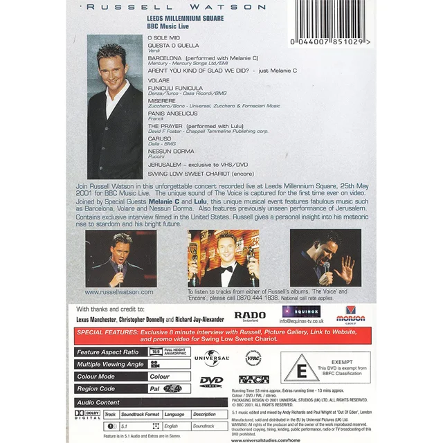 Russell Watson - The Voice Live