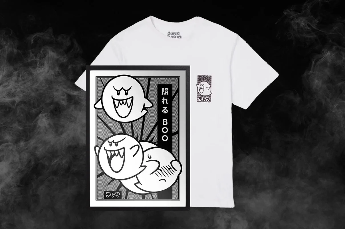 SUPER MARIO's 'BOO' TEE & ART PRINT BUNDLE