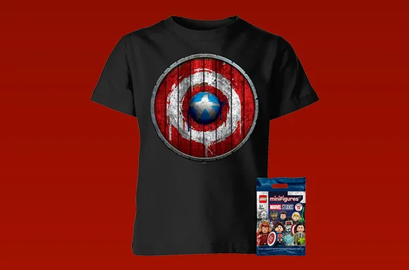 MARVEL KINDER T-SHIRT & MINI LEGO FIGUR
