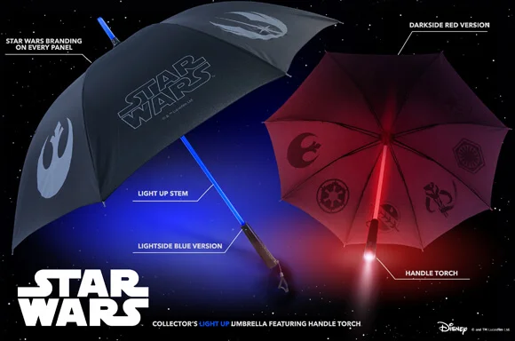 OFFIZIELLE STAR WARS LICHTSCHWERTER REGENSCHIRME