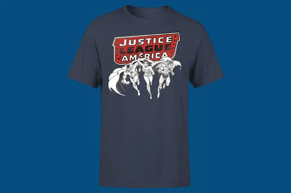 JUSTICE LEAGUE T-SHIRT<br>MIT METALLIC INK